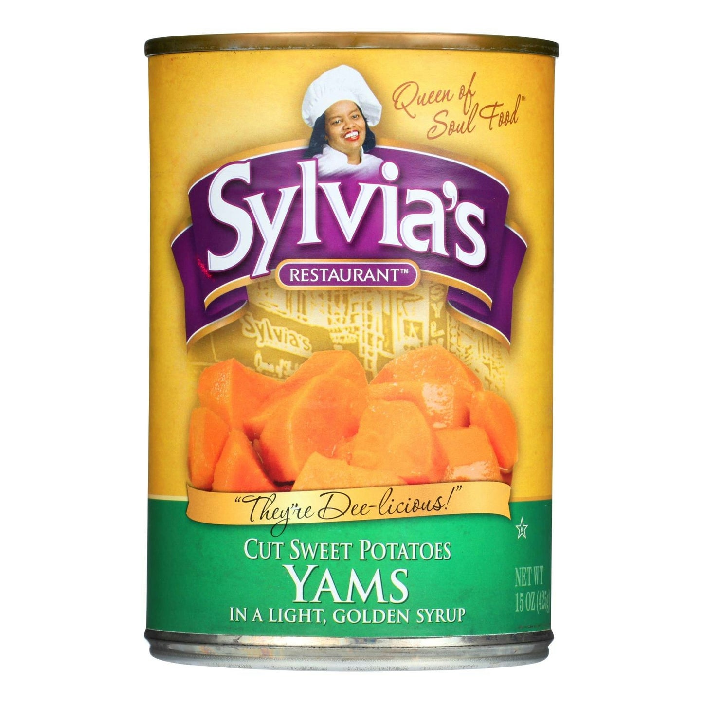 Sylvia's Cut Sweet Potatoes Yams 15 oz (Pack of 12)