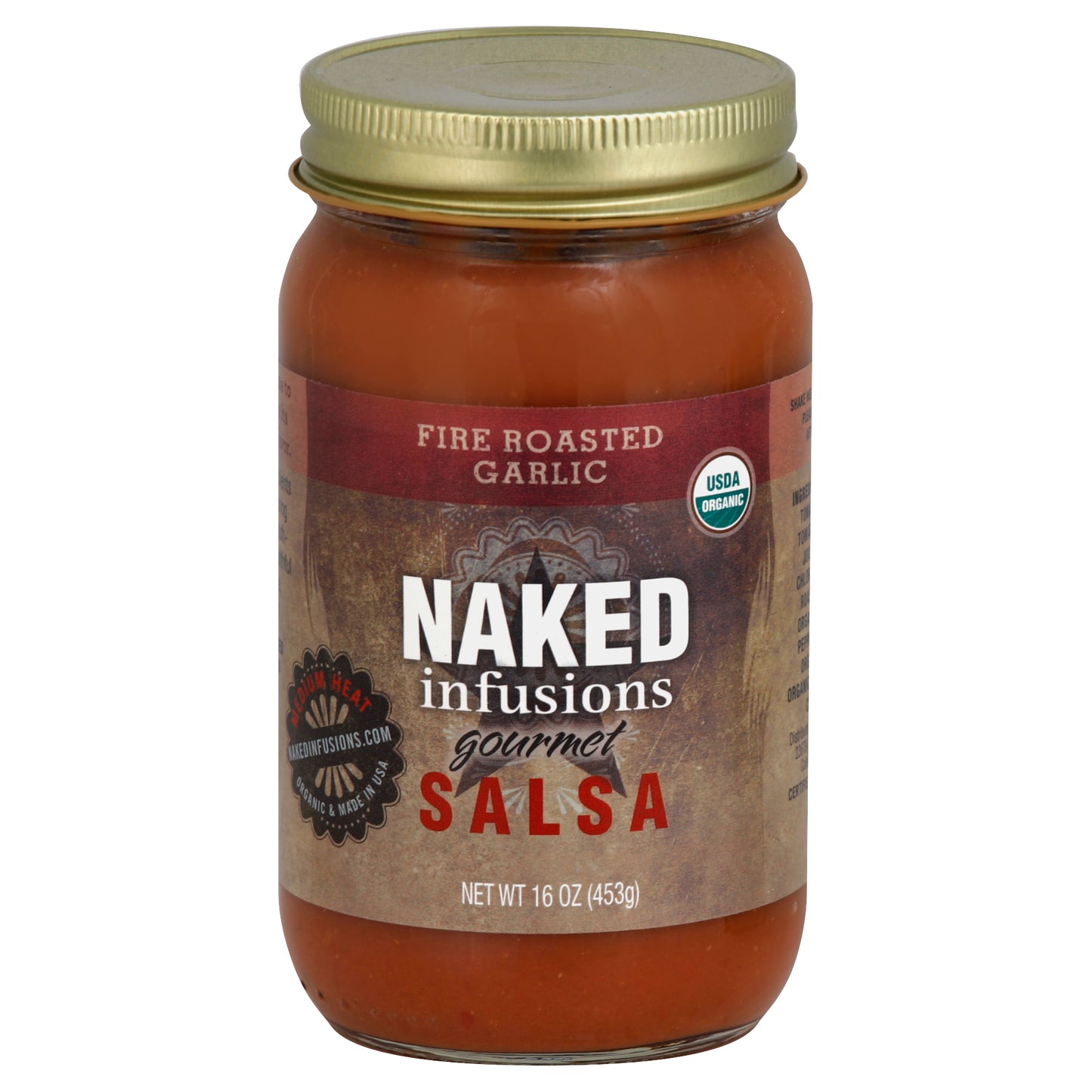 Naked Infusions Salsa Fire Roasted Garlic Organic 16 Oz (Pack Of 6)