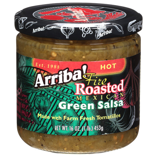 Arriba Salsa Green Hot 16 Oz (Pack Of 6)