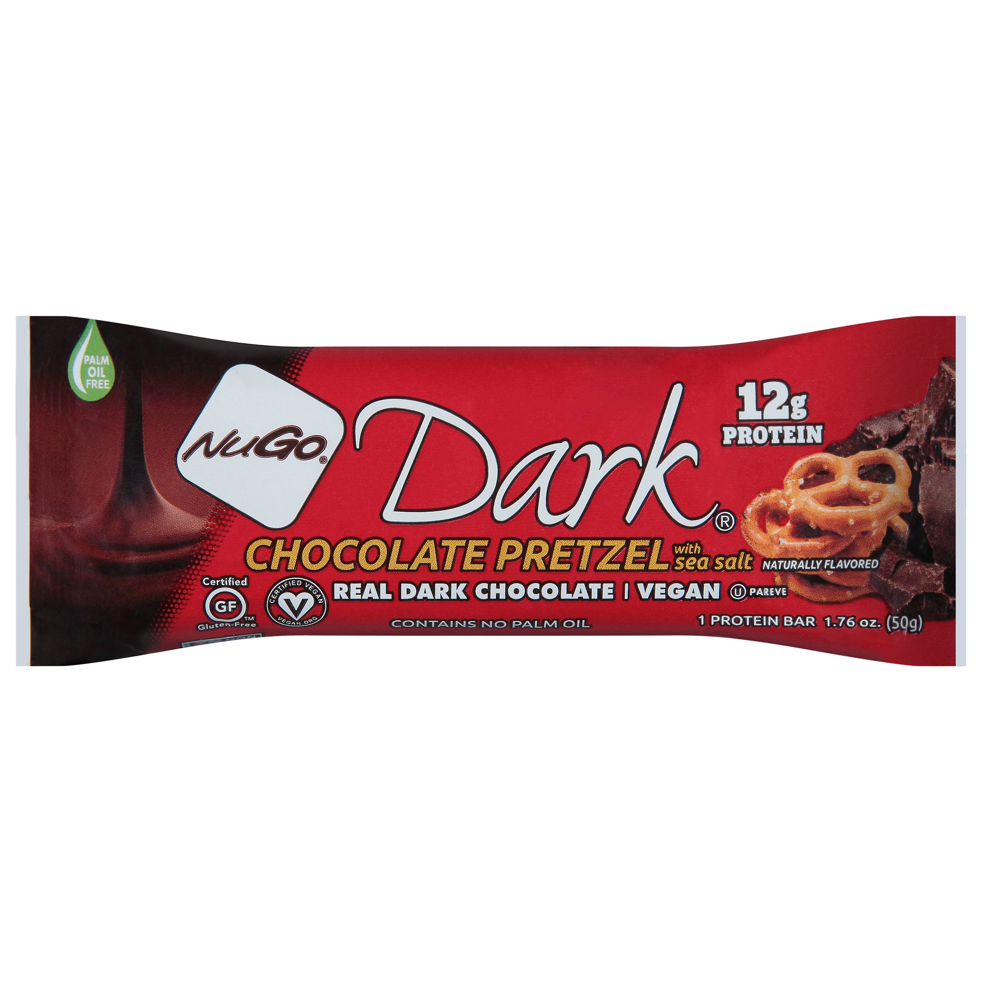 Nugo Bar Dark Chocolate Pretzel 1.76 oz (Pack Of 12)