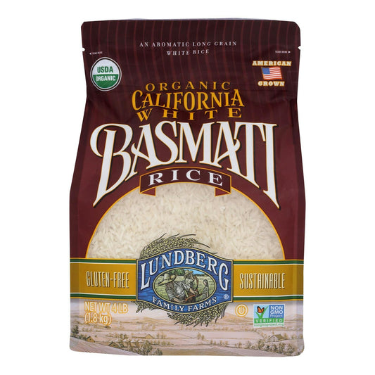 Lundberg White Basmati Rice - 4 lb (Pack of 6)