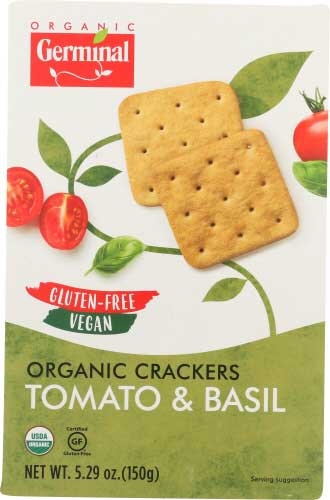 Germinal Organic Tomato and Basil Crackers - 5.29 Ounce (Pack of 6)