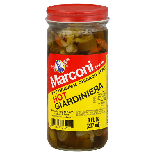 Marconi Giardiniera Hot 8 Oz (Pack Of 12)