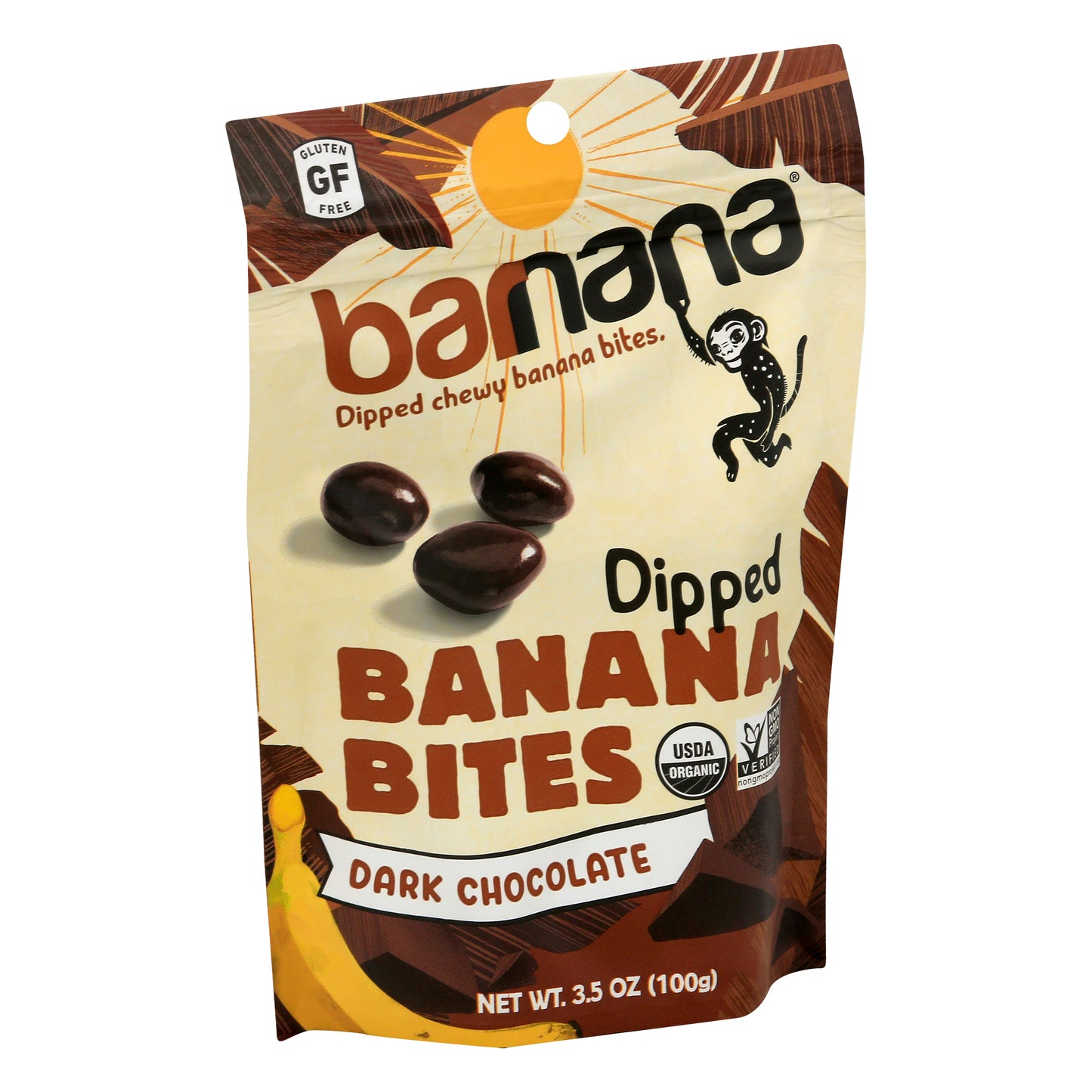 Barnana Banana Bites Chewy Dark Chocolate Organic 3.5 oz (Pack Of 12)