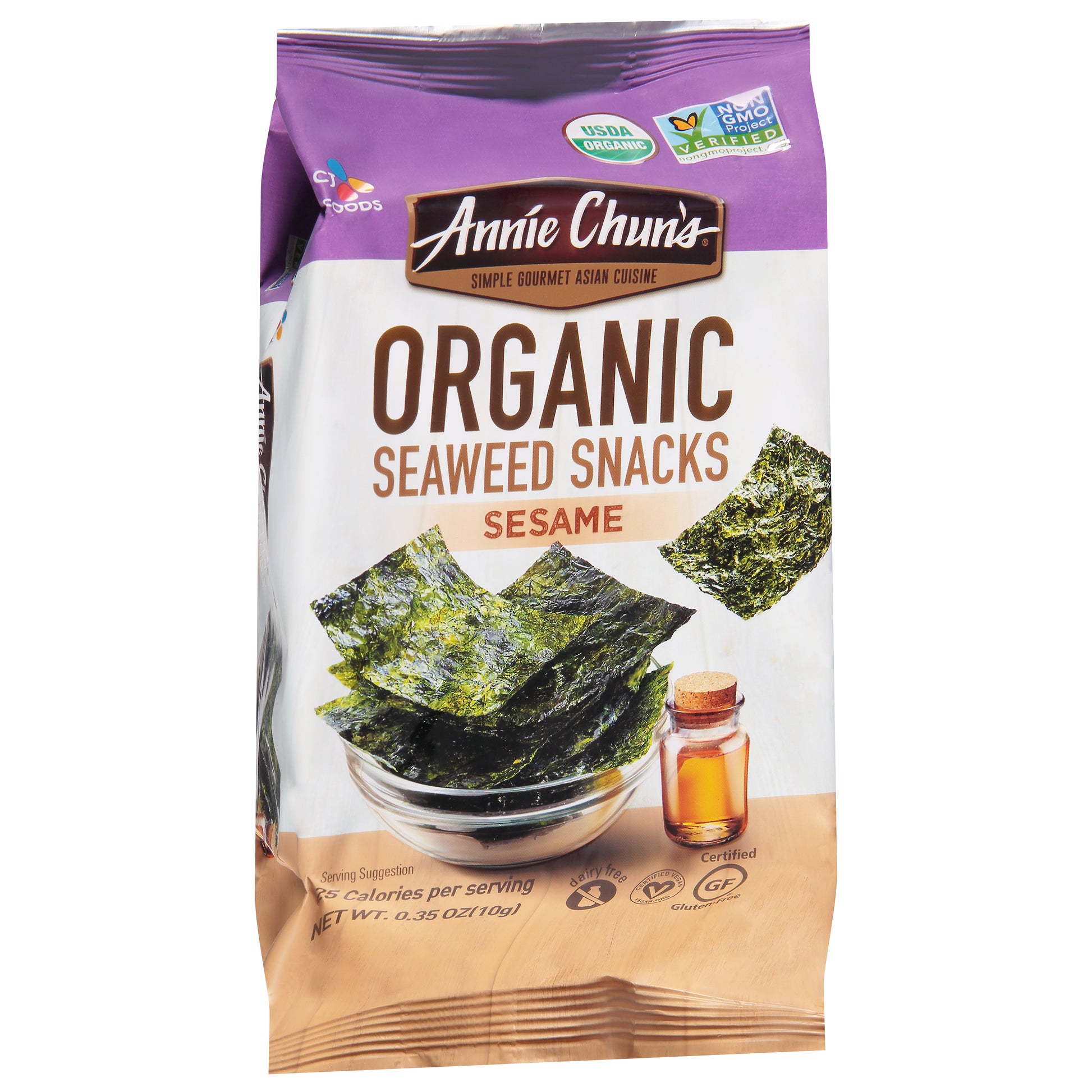 Annie Chuns Snack Seaweed Sesame Organic 0.35 oz (Pack Of 12)