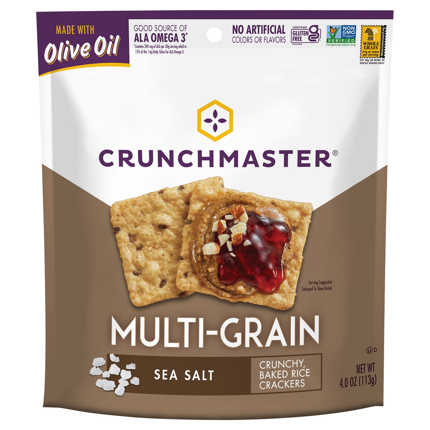 Crunchmaster Cracker Multigrain Sea Salt 4 oz (Pack Of 12)