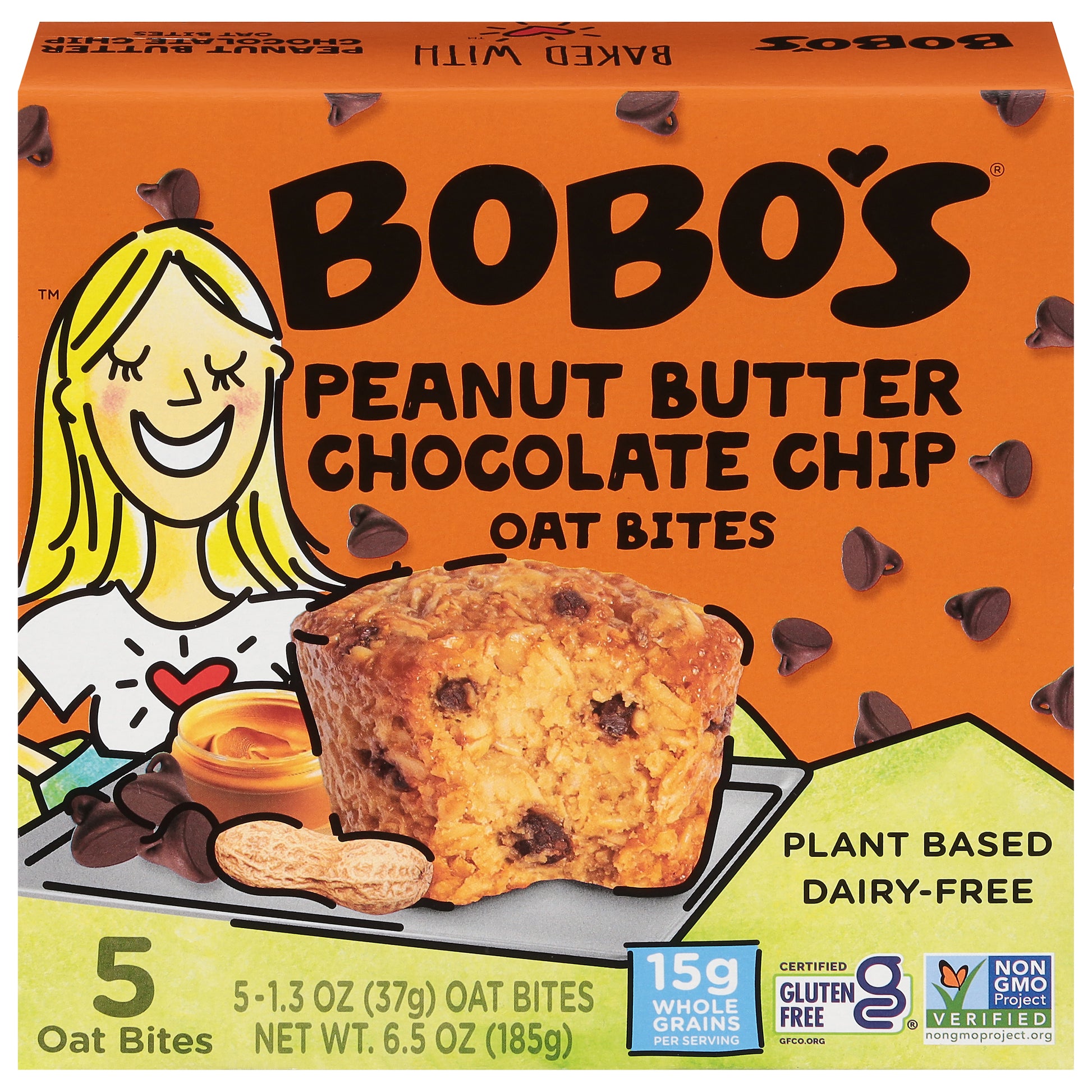 Bobos Oat Bars Bites Peanut Butter Chocolate Chip 6.5 oz (Pack Of 6)