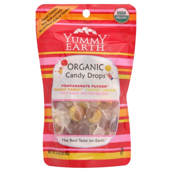 Yumearth Candy Drop Assorted Organic Gluten Free 3.3 oz (Pack of 6)