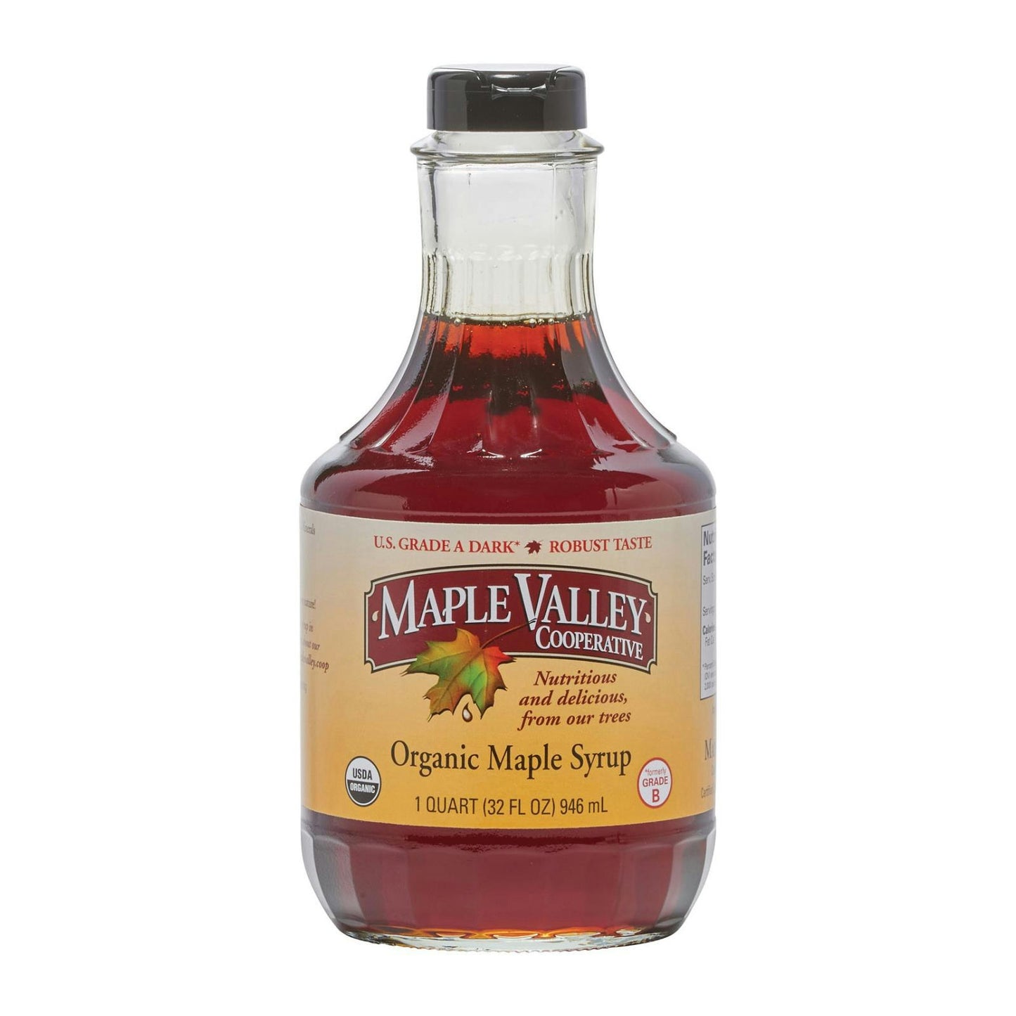 Maple Valley Cooperative Organic Maple Syrup Grade B 32 Oz Pack of 6