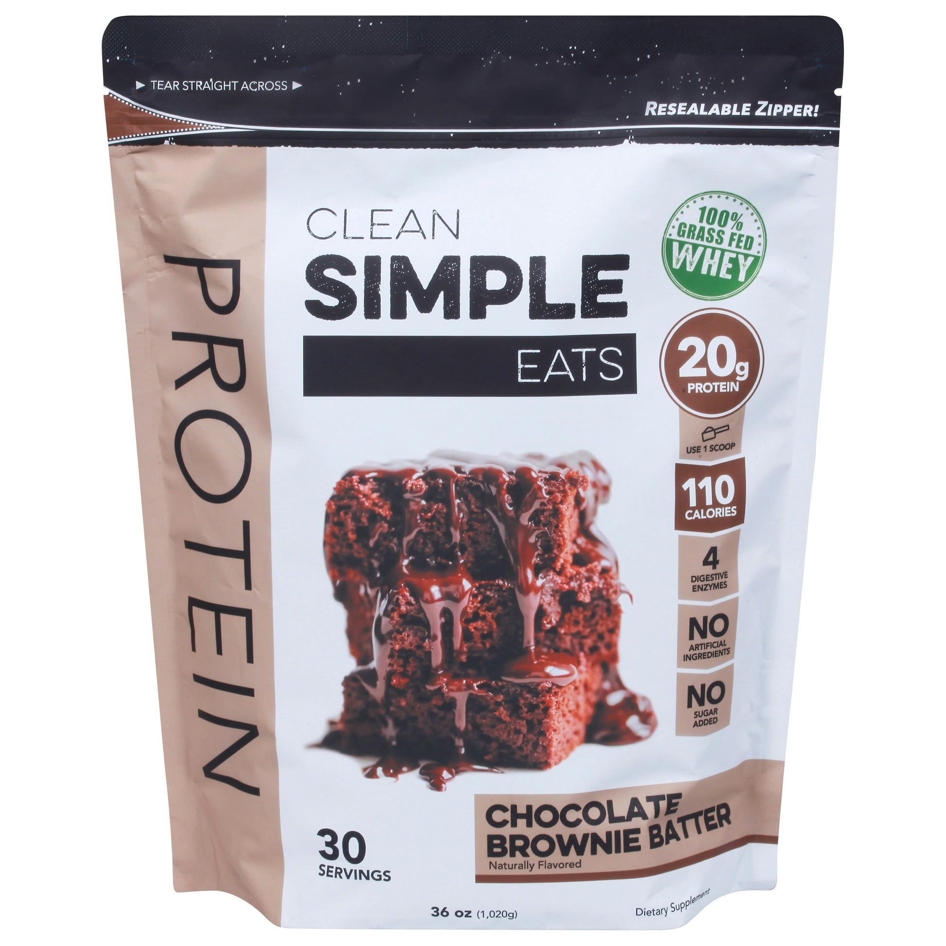 Clean Simple Eats Protein Powder Brownie 36 Oz