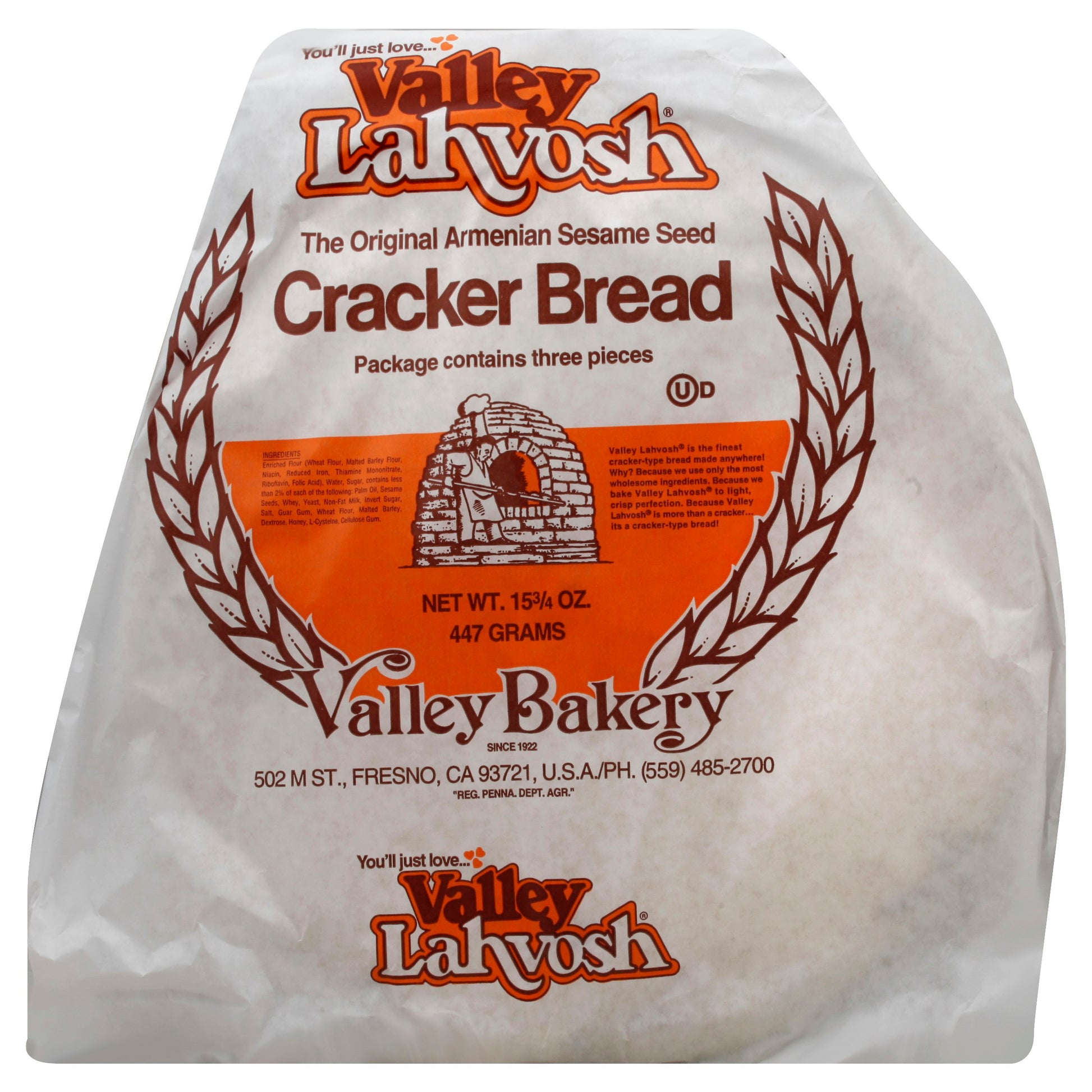 Valley Lahvosh Cracker Original 15.75 oz (Pack of 7)