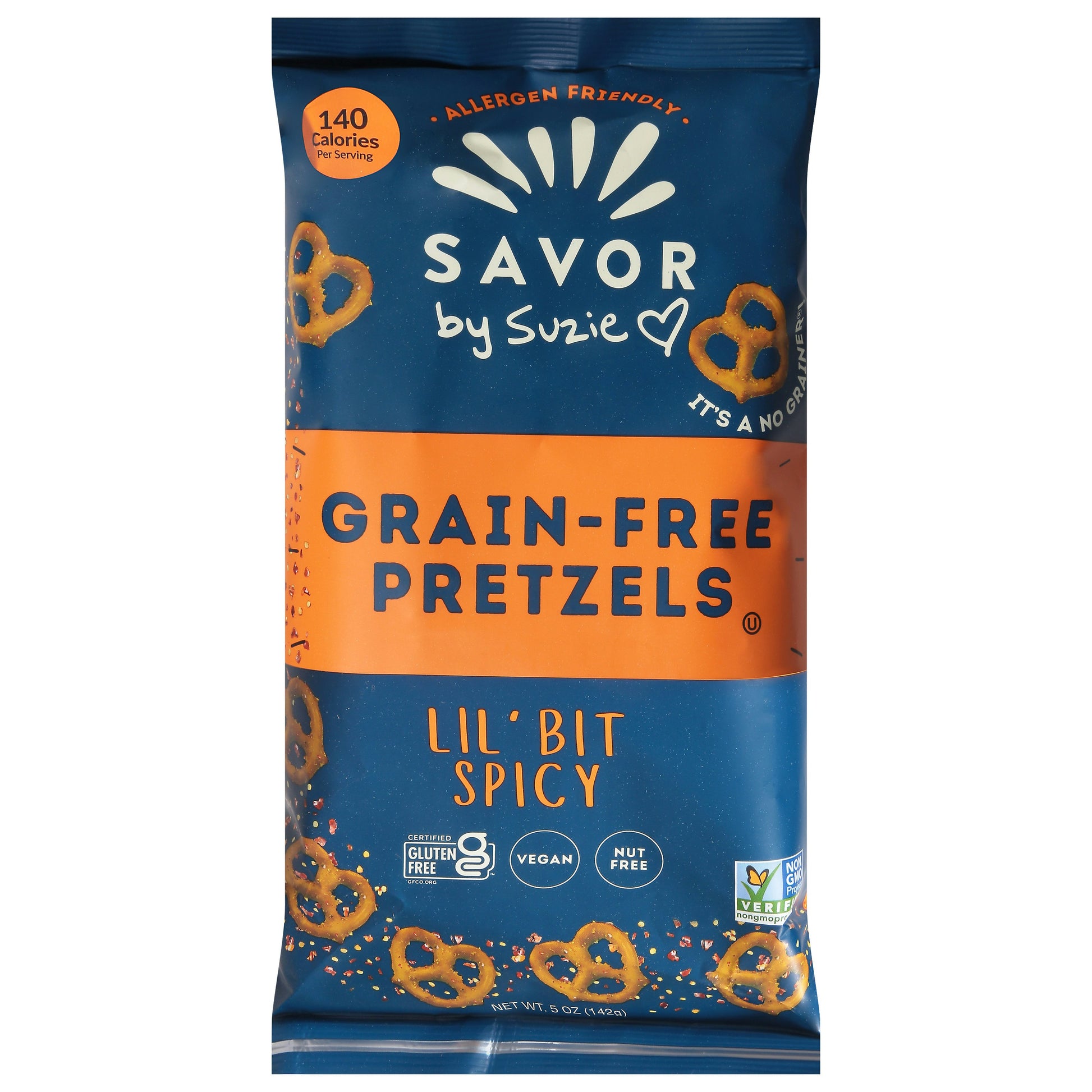 Savor By Suzie Pretzel Grain Free Spicy 5 oz (Pack of 12)