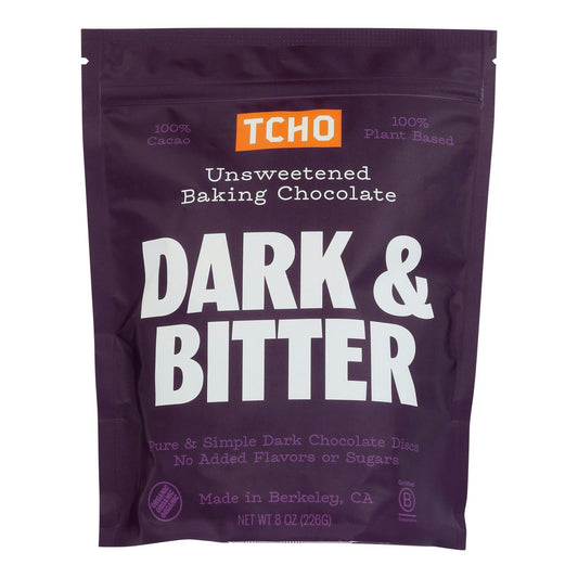 Tcho Chocolate Unsweetened 99% Organic Baking Pieces 8 oz (Pack of 6)