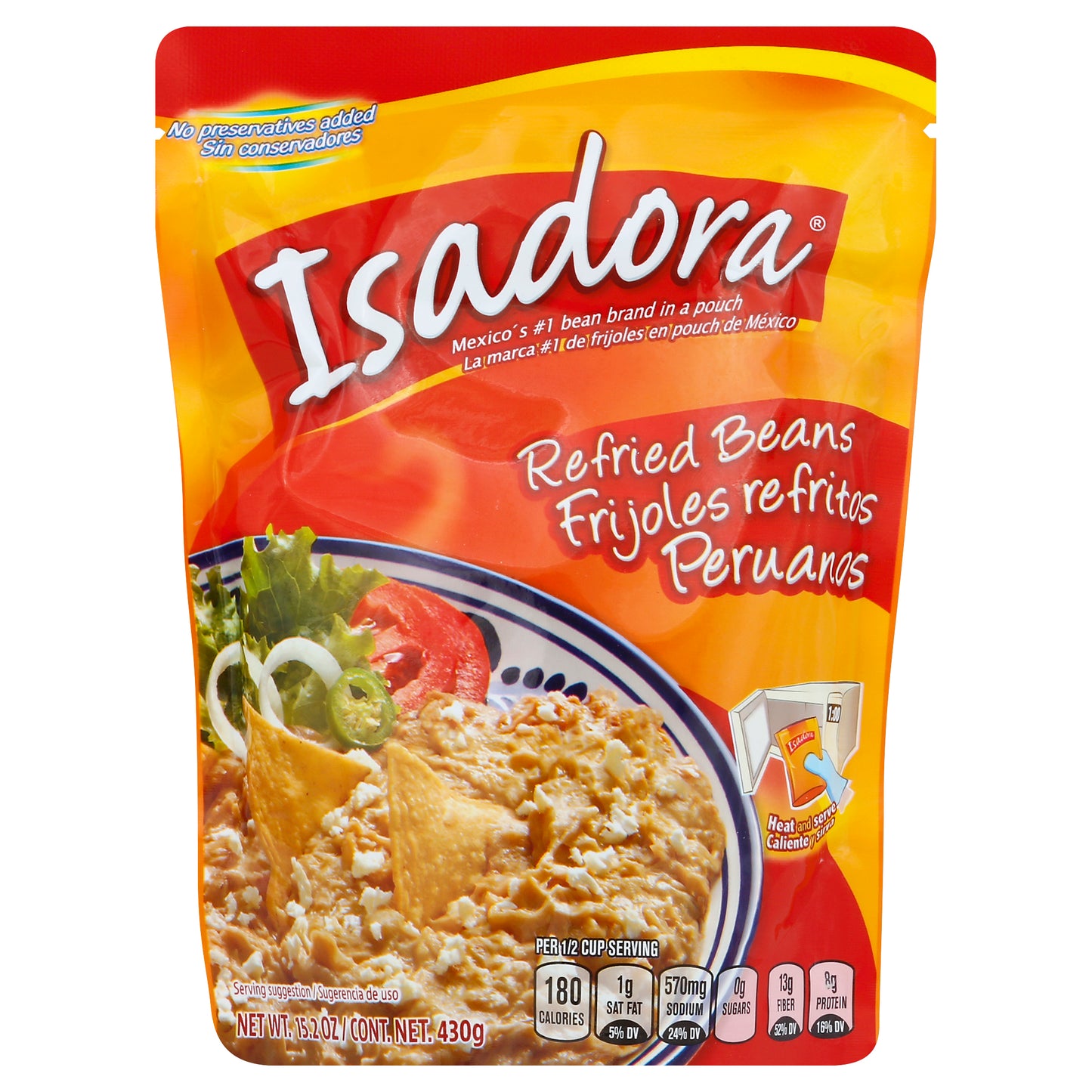 Isadora Bean Refried Peruano 15.2 oz (Pack Of 8)