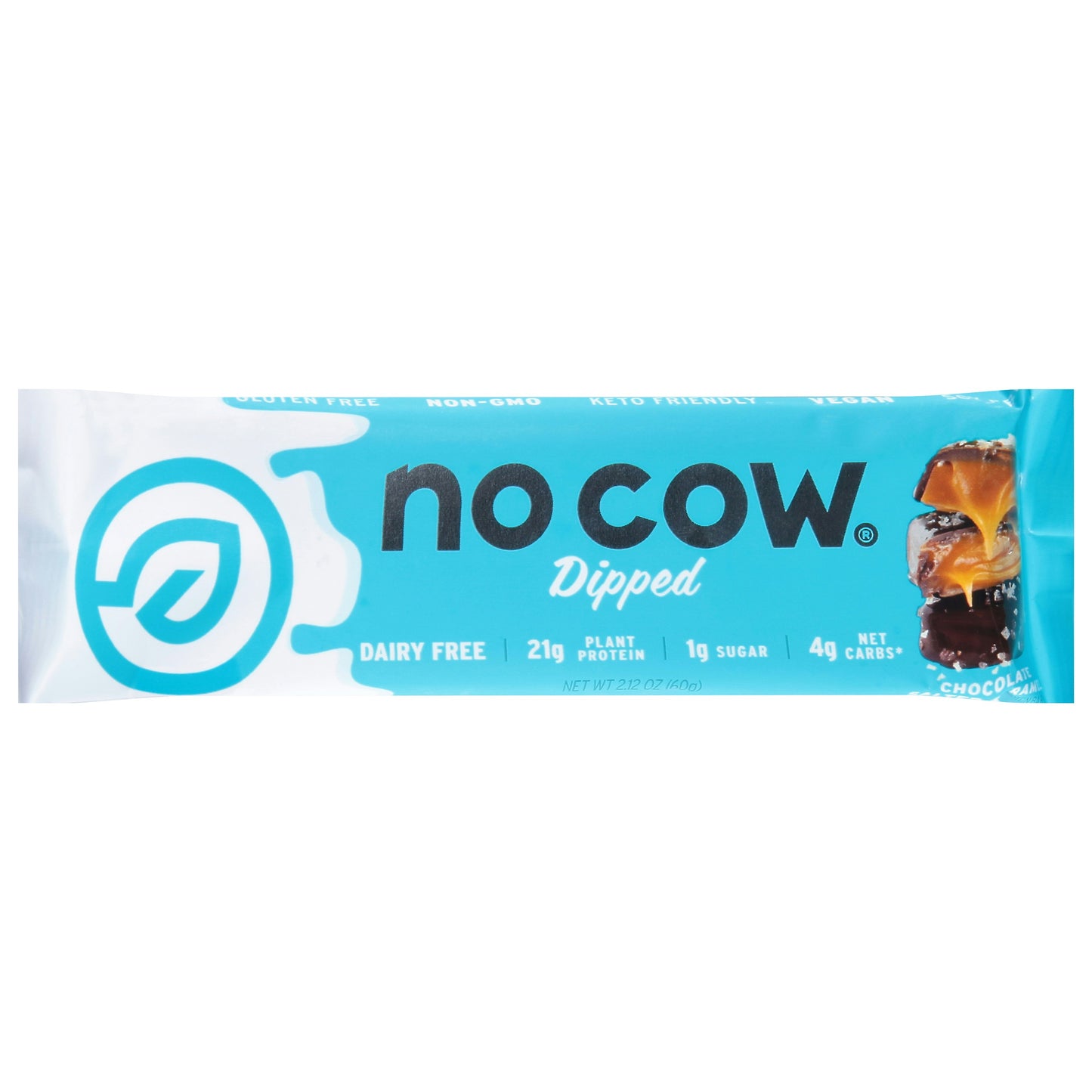 No Cow Bar Bar Chocolate Salted Caramel 2.12 Oz Pack of 12