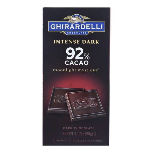 Ghirardelli 92% Cacao Moonlight Mystique Intense Dark Chocolate 3.17 oz (Pack of 12)