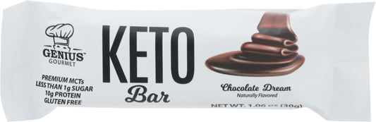 Genius Gourmet Keto Bars Bar Chocolate Dream 1.09 Oz (Pack of 10)