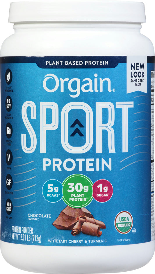 Orgain Sport Protein Powder Chocolate Organic 2.01 Lb