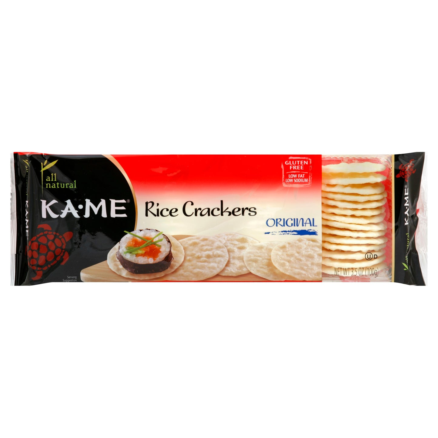 Ka Me Rice Cracker Plain Gluten Free 3.5 oz (Pack of 12)