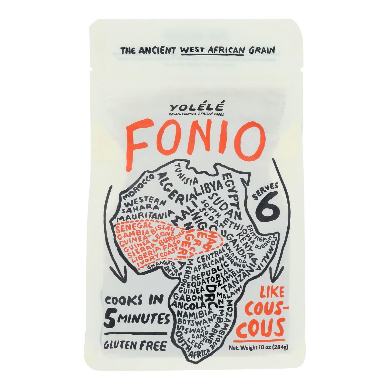 Yolele Fonio Ancient Grains Gluten Free - 10 oz (Pack of 6)