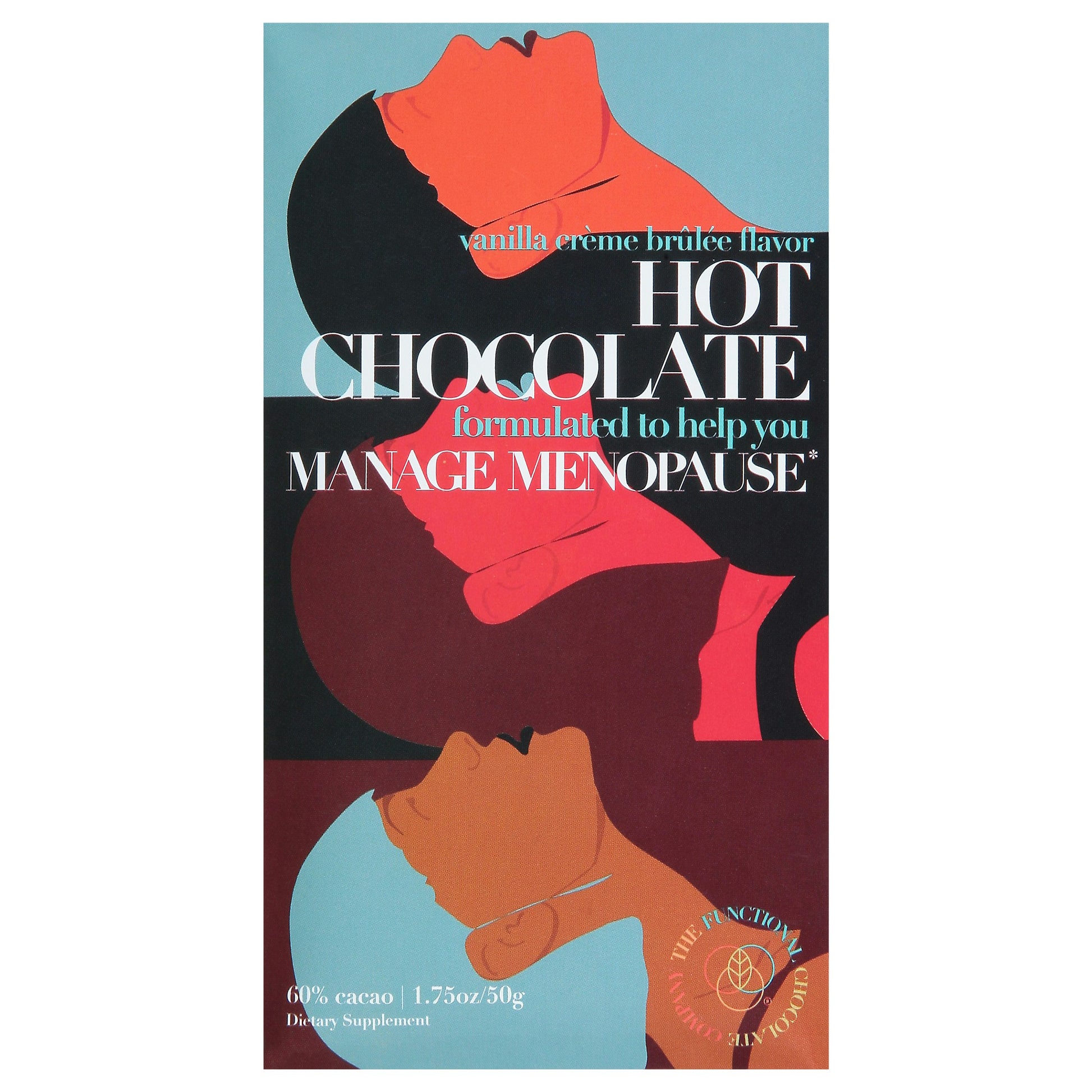 The Functional Chocolate Menopause Bar Hot Chocolate 1.75 Oz (Pack of 12)