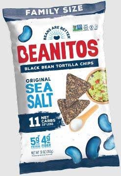 Beanitos Black Bean Tortilla Chips with Sea Salt - 10 Ounce (Pack of 4)