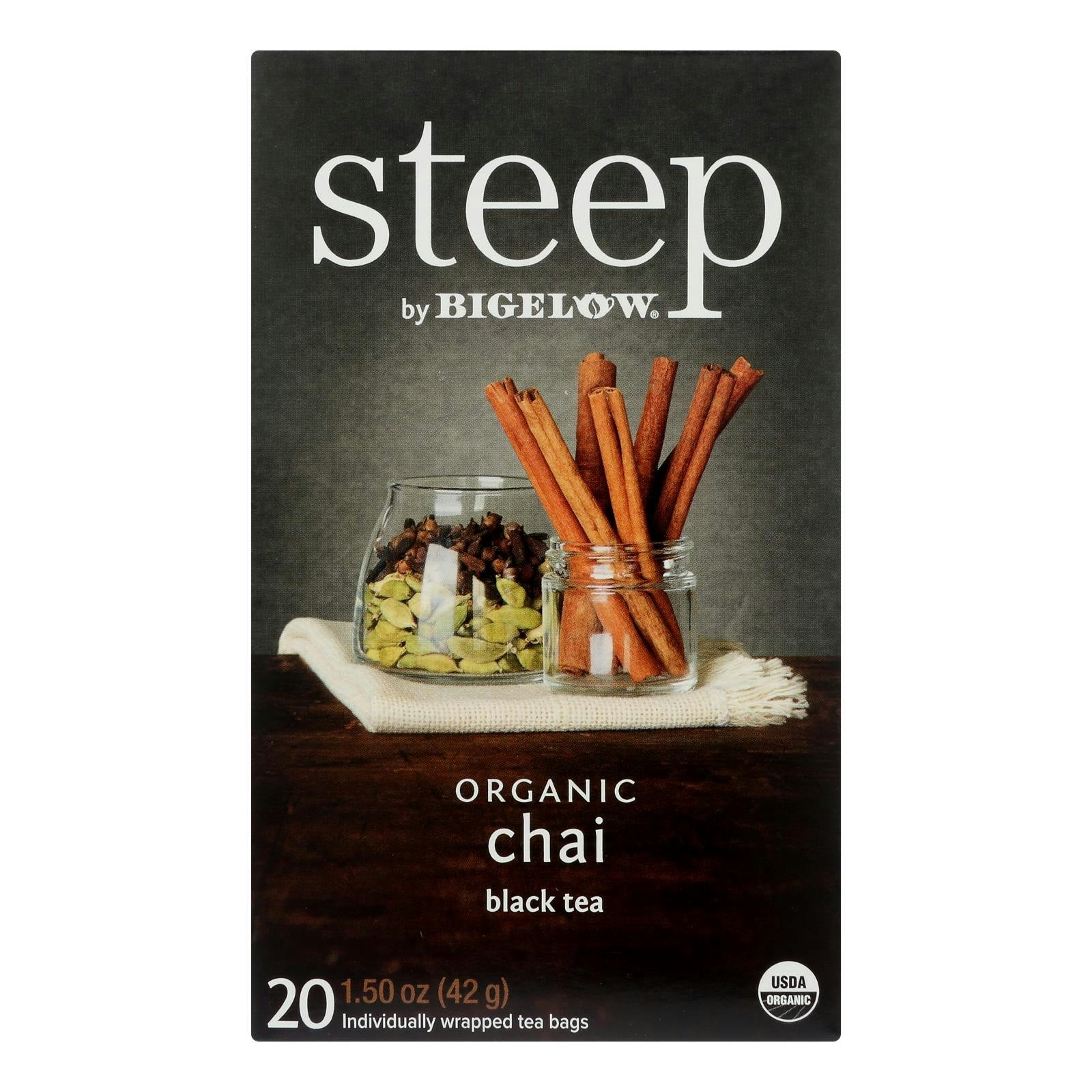 Bigelow Tea Steep Chai Organic 20Bag 1.5 Oz Pack of 6