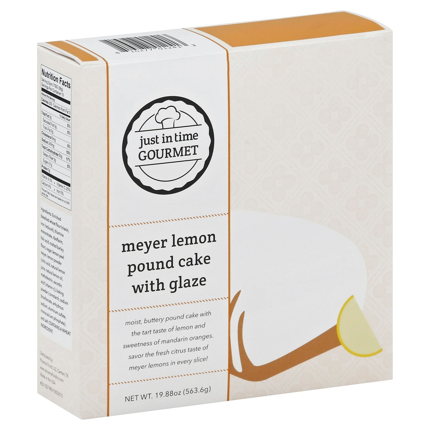 Just In Time Gourmet Mix Meyer Lemon Pound Cake 23.45 Oz Pack of 6