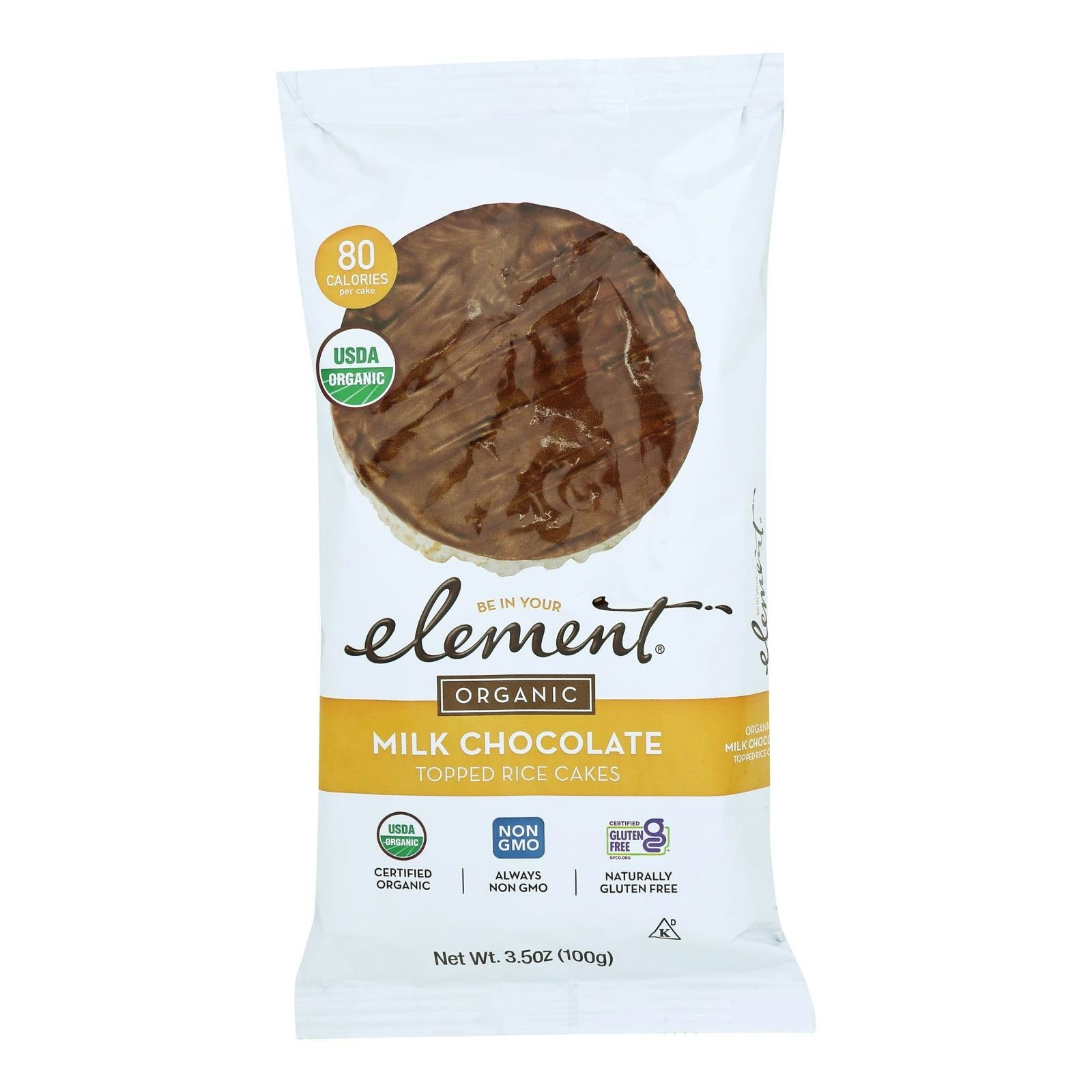 Element Snacks Rice Cake Milk Chocolate Organic Gluten Free - 3.5 oz (Pack of 6)