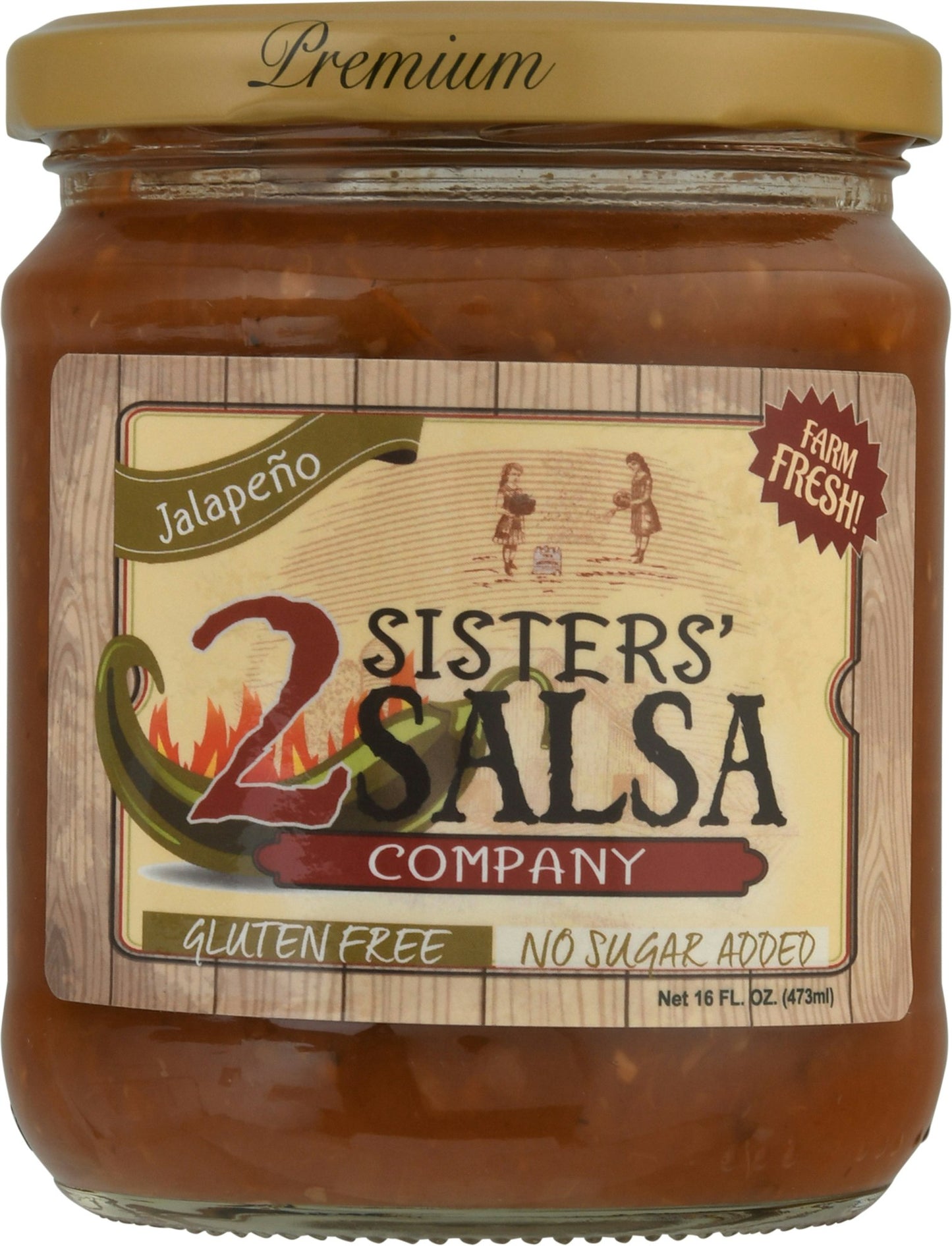 2 Sisters Salsa Jalapeno 16 Fl oz (Pack of 6)