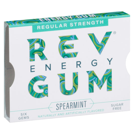 Rev Gum Spearmint Regular Strength Gum 6 Pieces (Pack of 12)