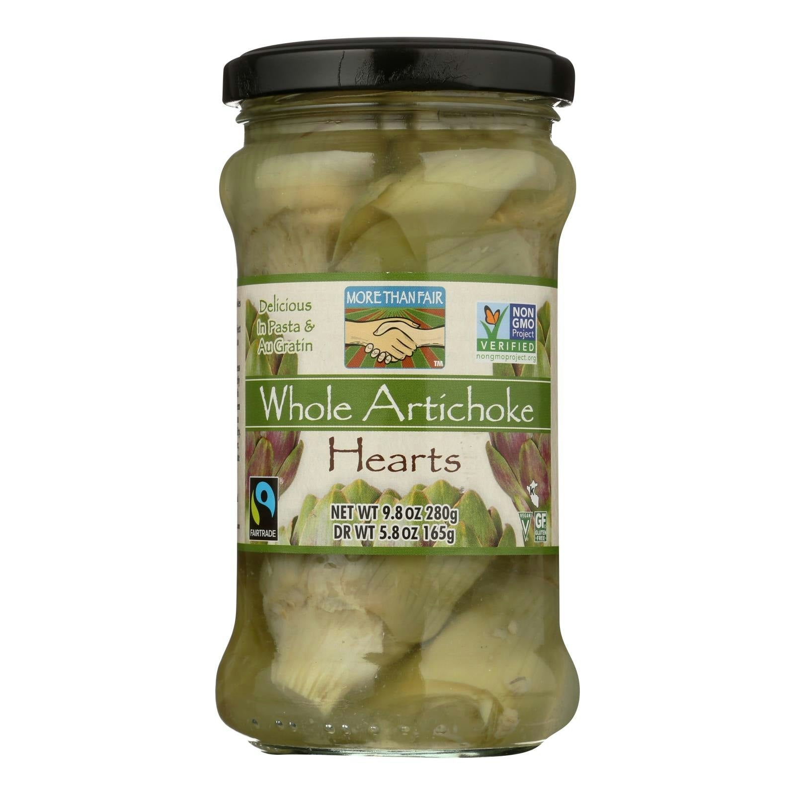 More Than Fair Artichoke Hearts Whole - 9.8 oz (Pack of 6)