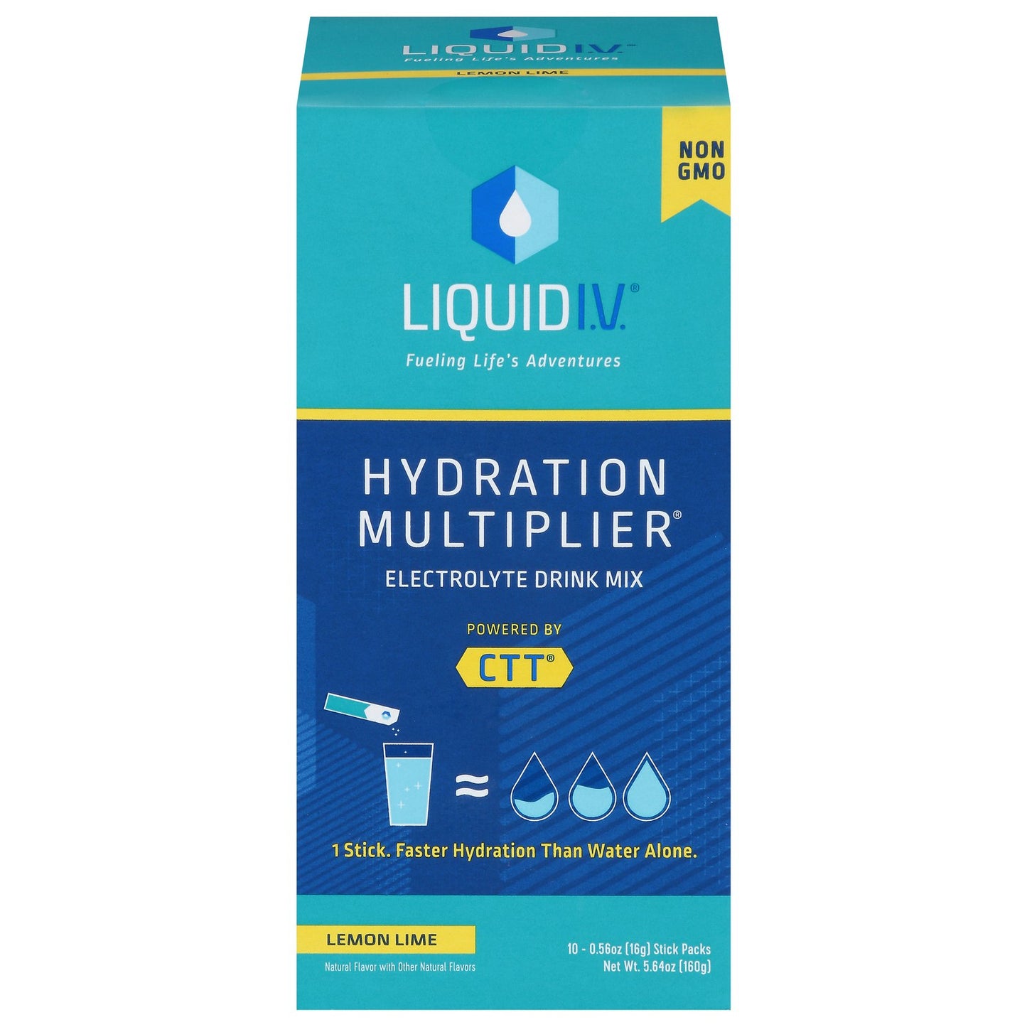 Liquid I.V Hydration Multiplier Vegan Powder Electrolyte Supps Lemon Lime 10 Count 5.65 Oz Pack of 1