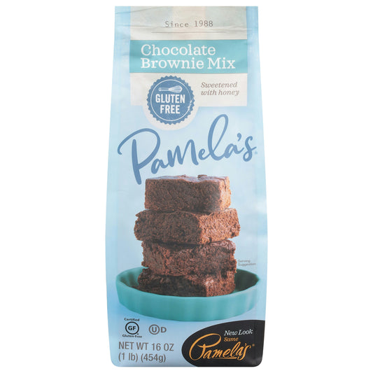 Pamelas Mix Brownie Wheat free Gluten Free 16 oz (Pack of 6)