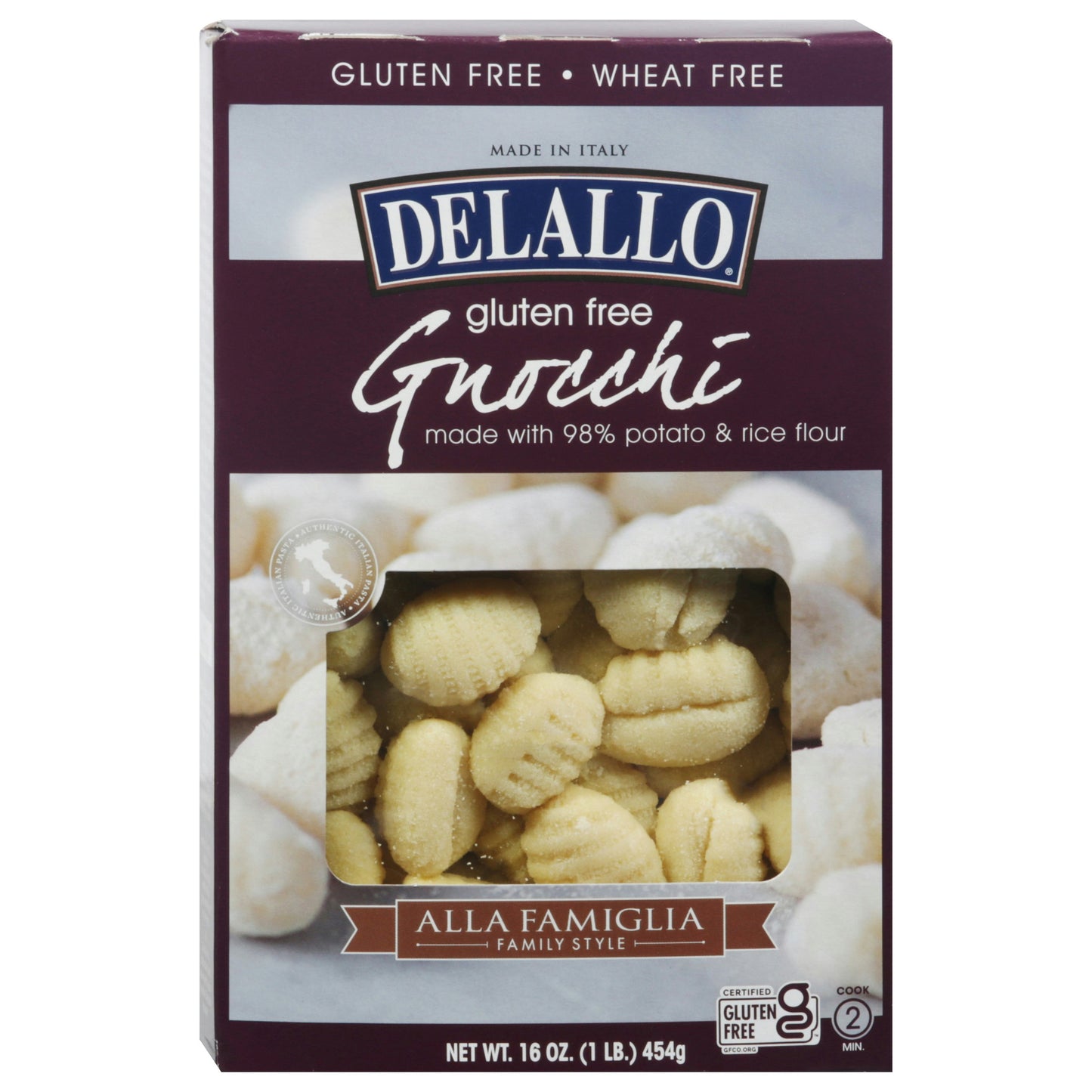 Delallo Gnocchi Gluten Free 16 Oz Pack of 6