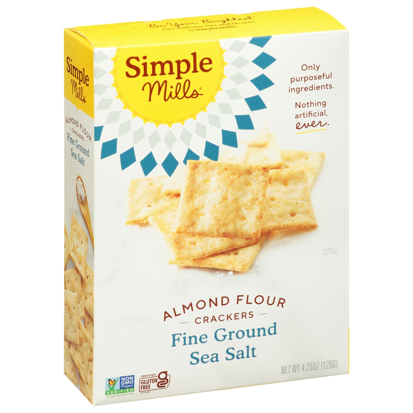 Simple Mills Cracker Almond Flour Ground Salt 4.25 oz (Pack of 6)