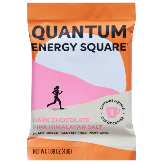 Quantum Energy Squares Dark Chocolate Pink Himalayan Salt Bar - 1.69 Oz (Pack of 8)