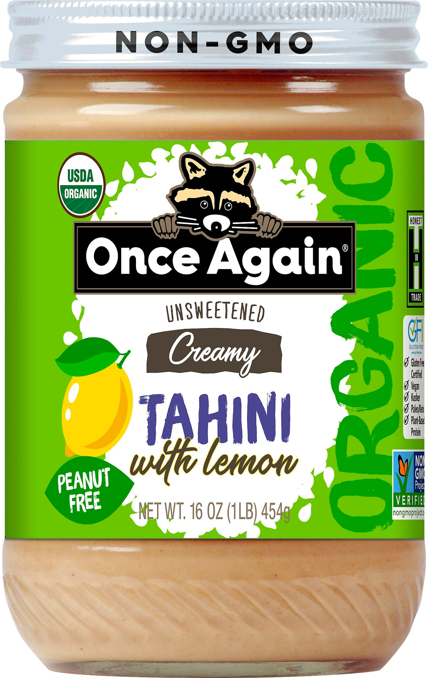 Once Again Tahini Lemon Organic 16 Oz Pack of 6