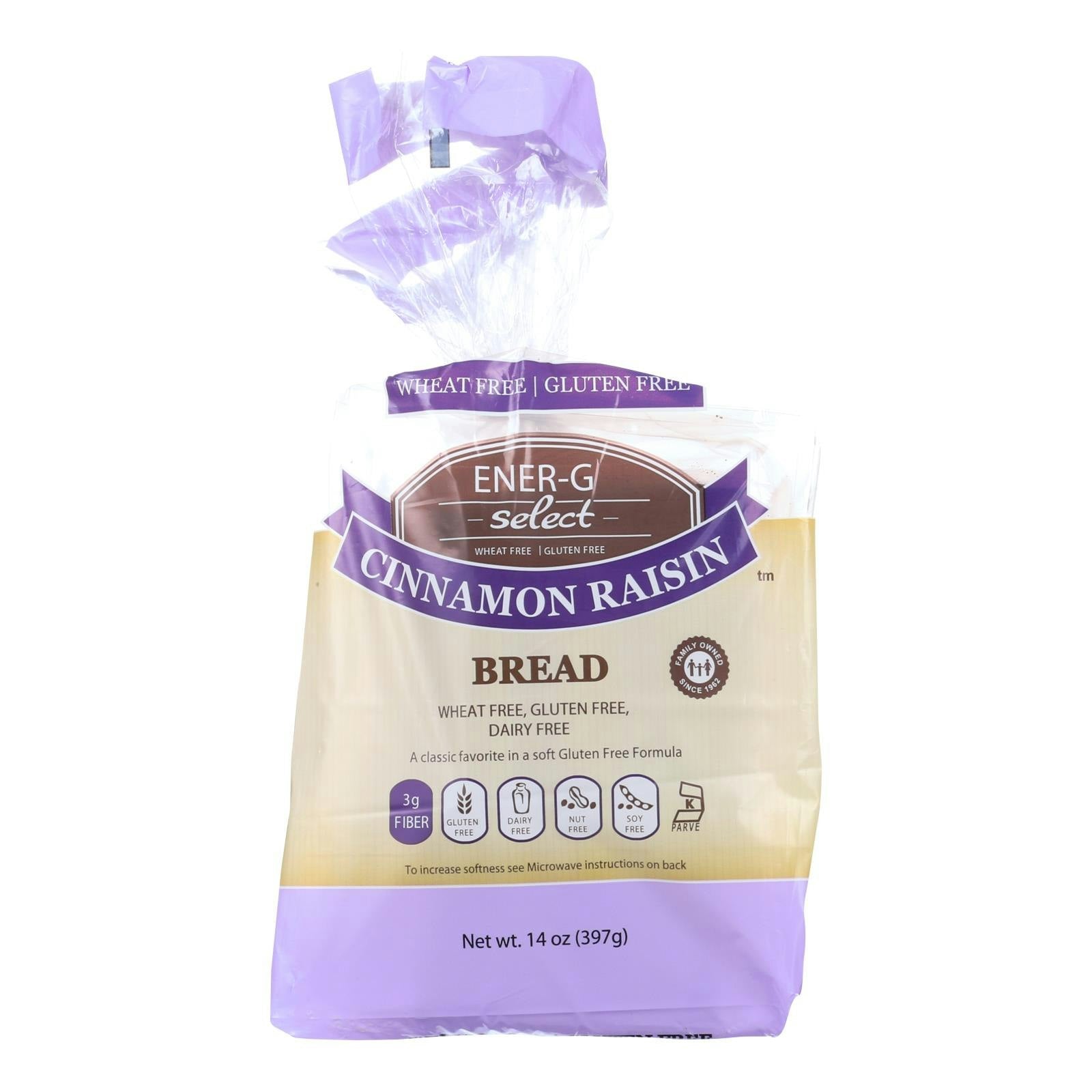 Ener-G Foods Bread - Select - Cinnamon Raisin - 14 oz (Pack of 6)