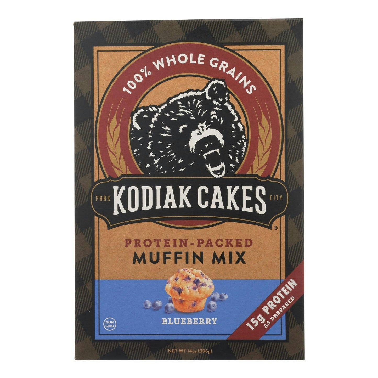 Kodiak Cakes Blueberry Protein - Packed Muffin Mix 14 oz (Pack of 6)