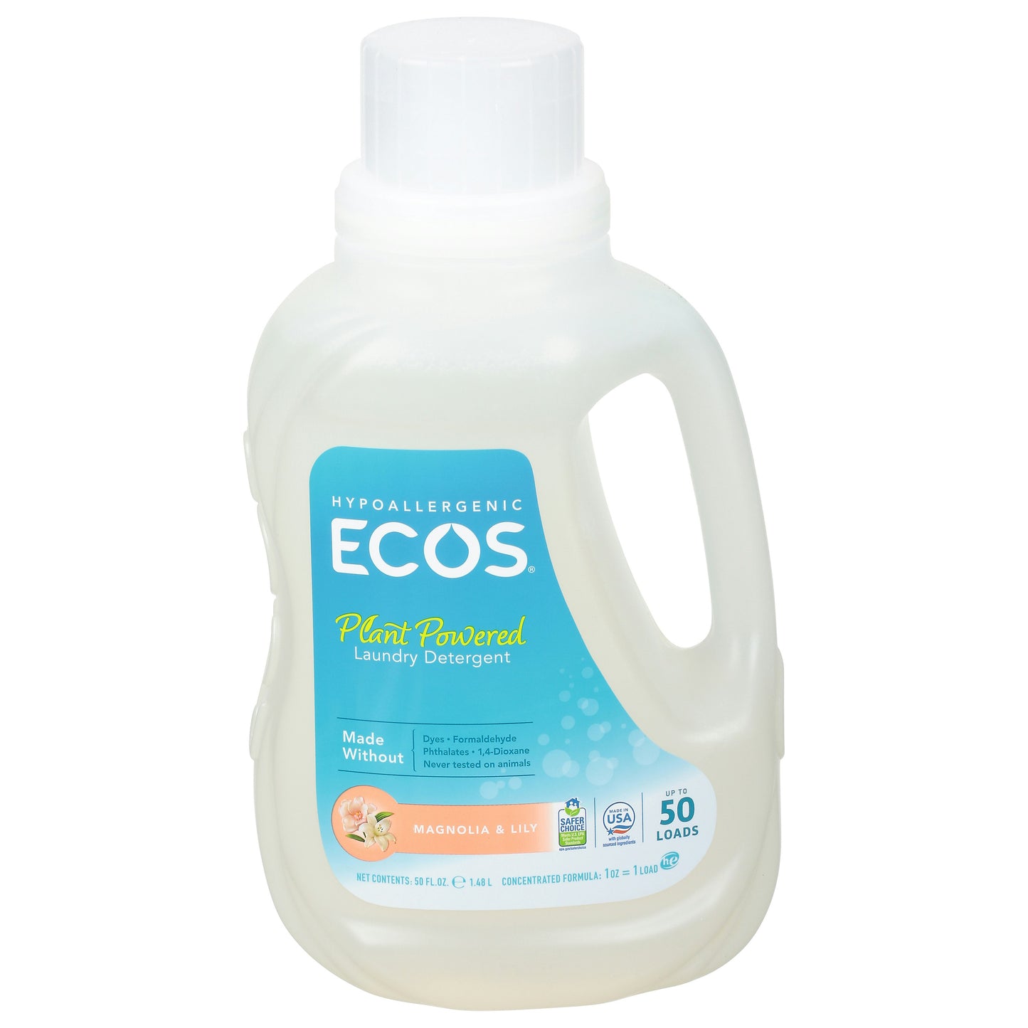 ECOS Laundry Detergent Magnolia Lily - 50 Fl. oz (Pack of 8)