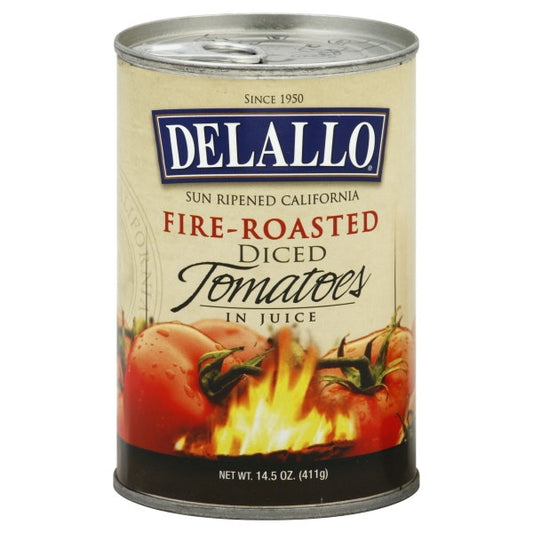 Delallo Tomato Fire Roasted Diced 14.5 oz (Pack of 12)