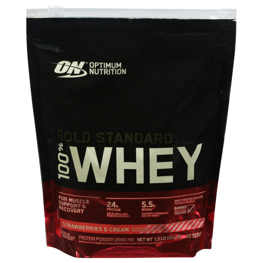 Optimum Nutrition Protein Whey Strawberry Cream 24 Oz