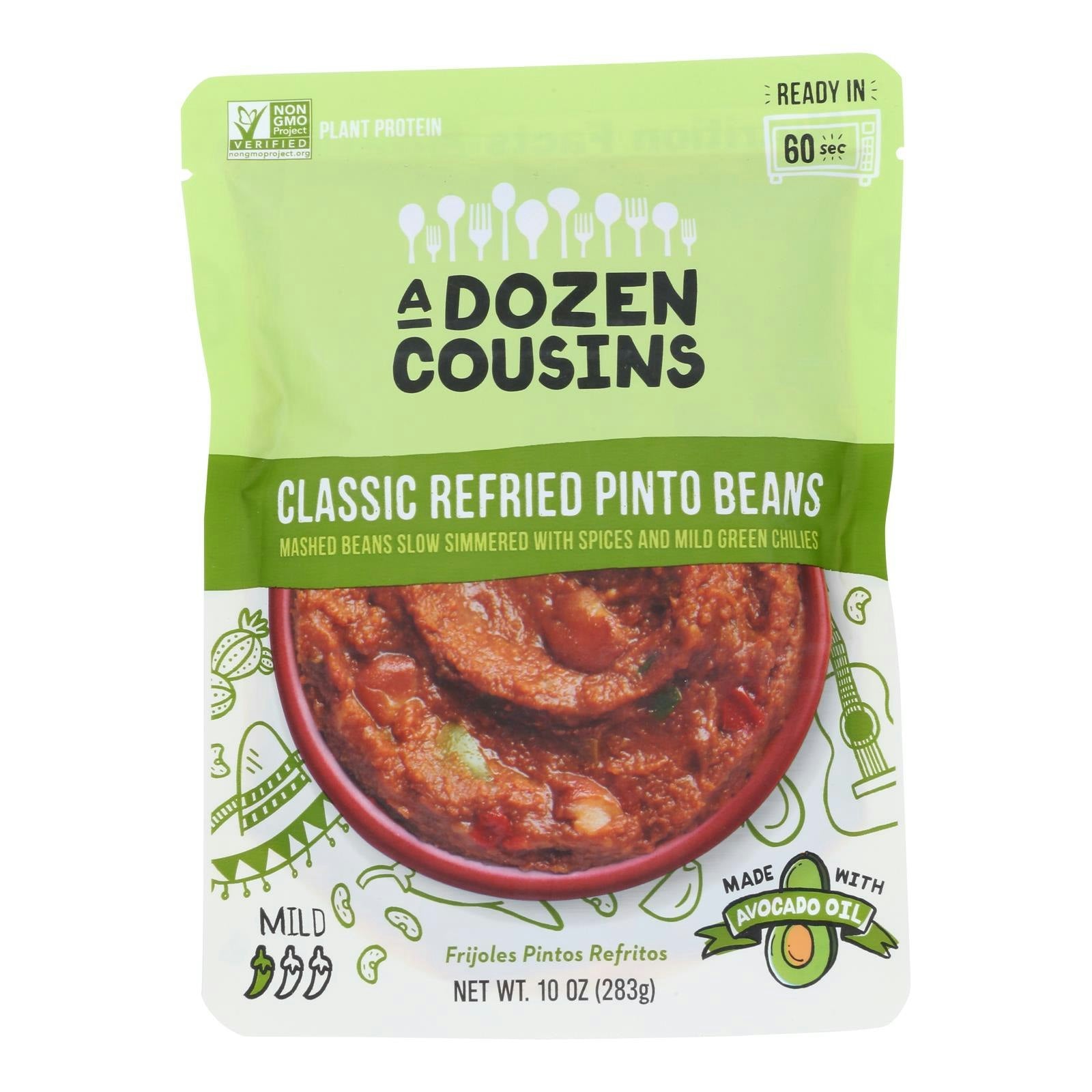 A Dozen Cousins - Beans Refried Pinto Classic 10 oz (Pack of 6)