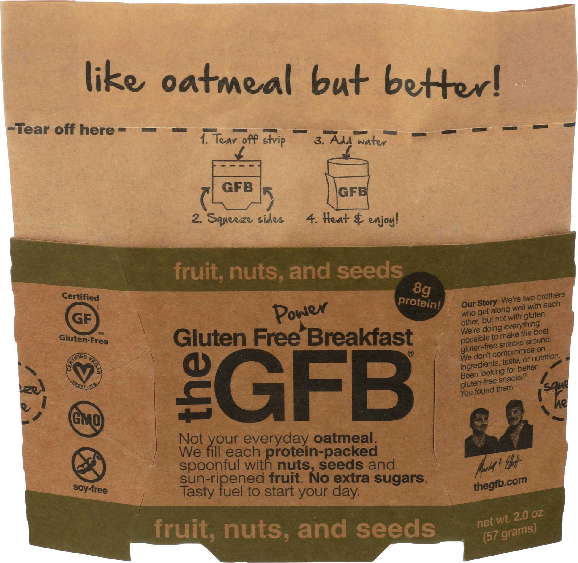 The GFB Fruit Nuts and Seeds Oatmeal - 2 Ounce (Pack of 6)