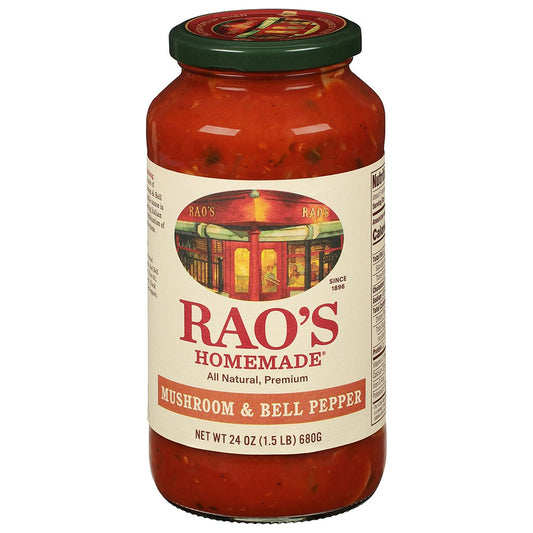 Raos Sauce Mushroom & Bell Pepper 24 oz (Pack of 6)