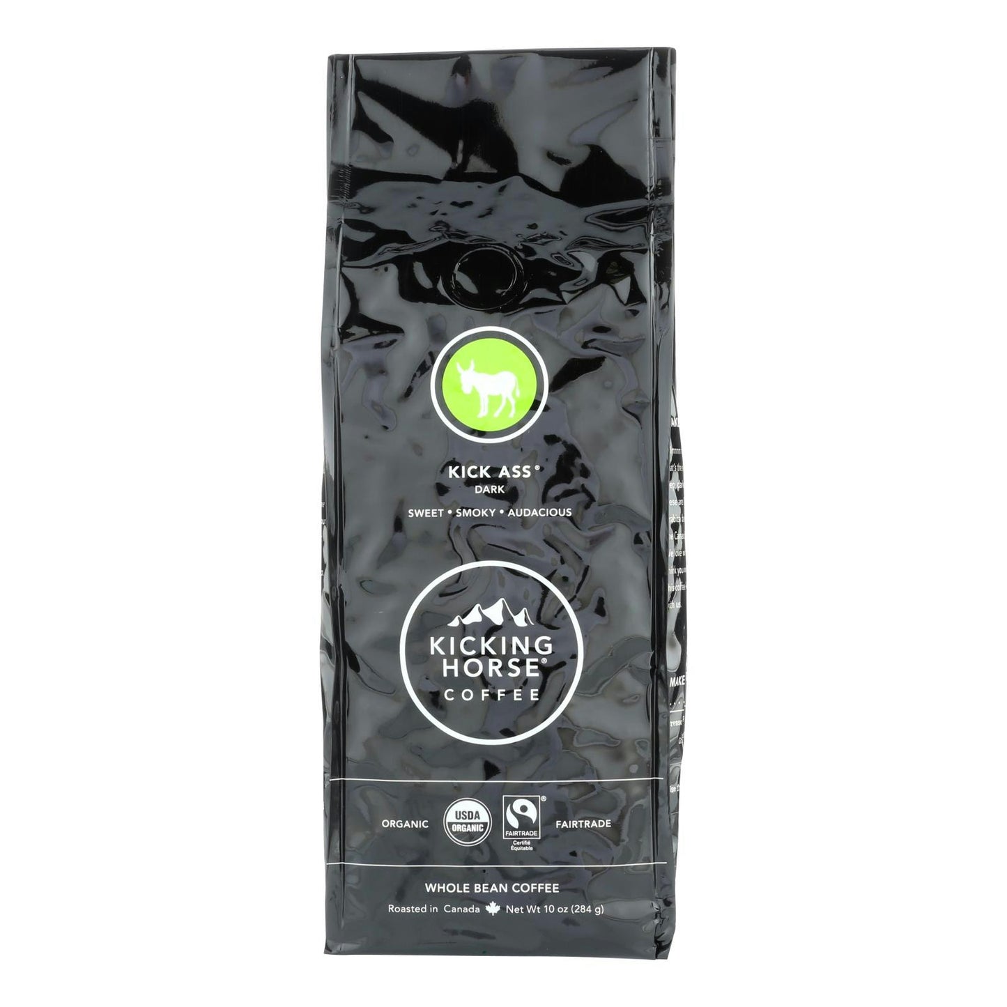 Kicking Horse Coffee - Organic - Whole Bean - Kick Ass - Dark Roast - 10 Oz (Pack of 6)