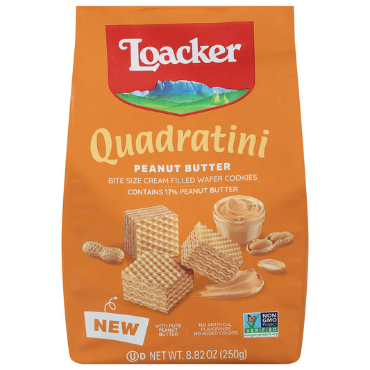 Loacker Cookie Quadratini Peanut Butter 8.82 Oz Pack of 6