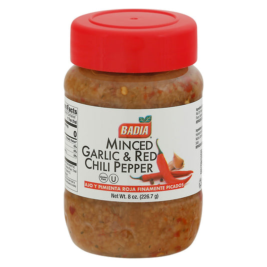 Badia Spice Garlic Minced Redchil 8 Oz (Pack of 12)