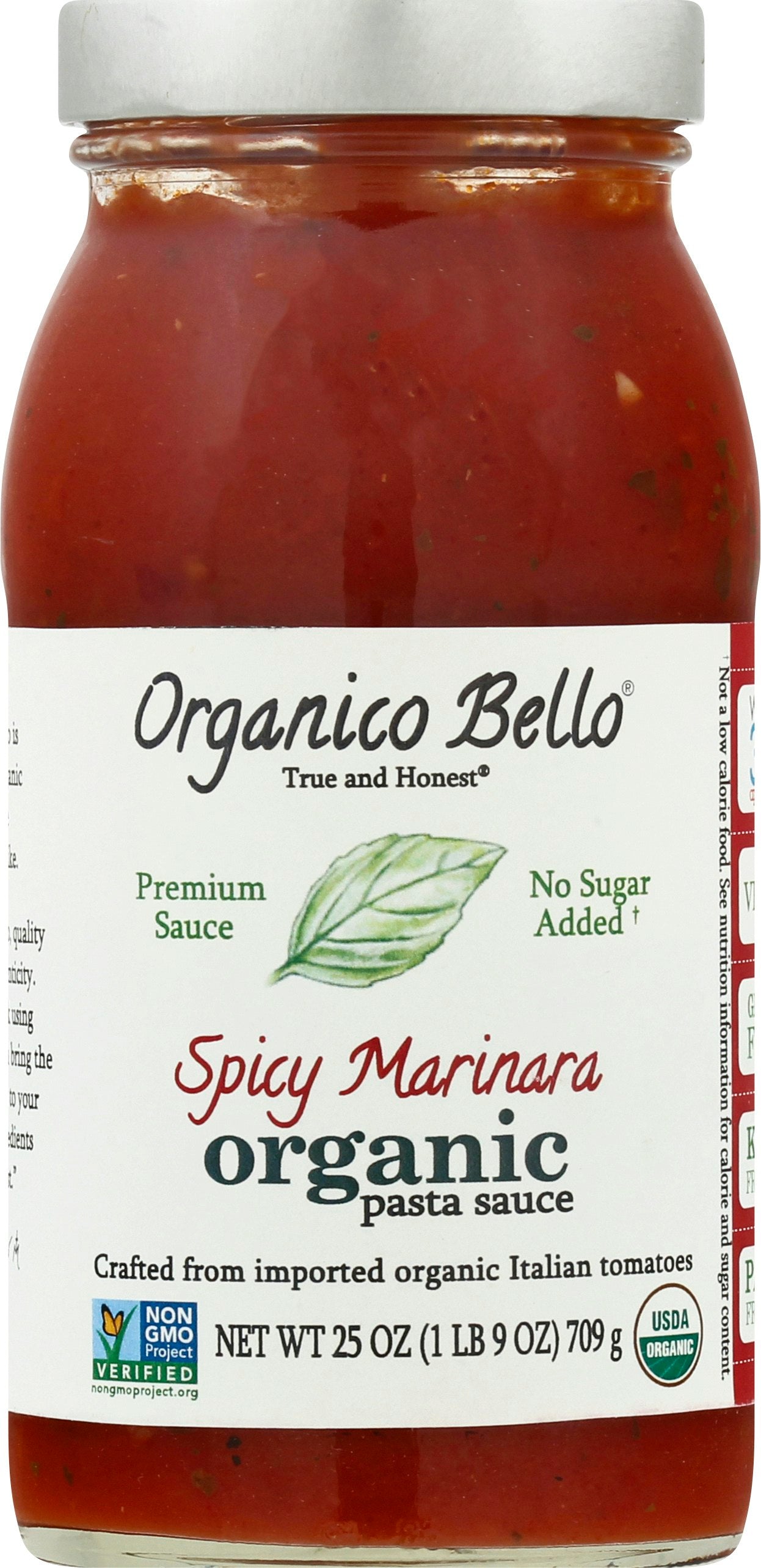 Organico Bello Sauce Pasta Spicy Marinara O 25 Oz (Pack of 6)